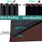 Yakamok Brown 100% Blackout Patio Door Curtain Panels W100 x L84, 1 Panel | - Image 5