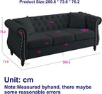 80" 2 Piece 3-Seater Velvet Chesterfield Sofa - Image 2