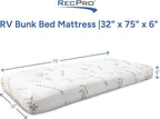 RecPro RV Bunk Bed Mattress Memory Foam Mattress 6" Gel Infused w/Bamboo - Image 2