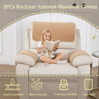 Armrest Covers - Arm Chair Covers Set of 3 Recliner Chair Covers, - Image 2