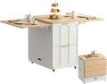 ModernMate 3-in-1 Folding Desk & File Cabinet, Fluted Multi-Storage Workspace by ModernMate