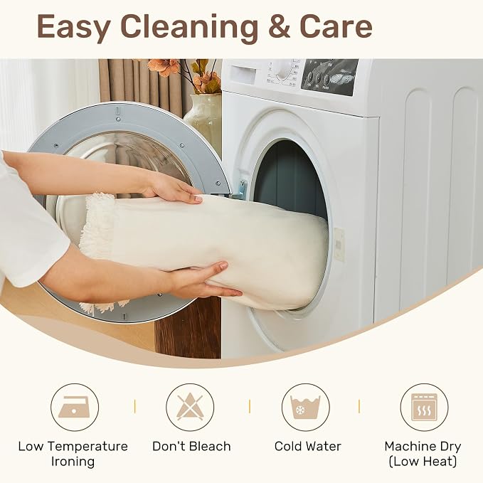 2 Pieces Sectional Couch Covers L Shaped Cover L Cream White | Thick Washable - Image 9