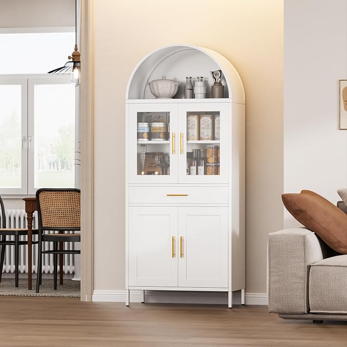 VEXPOR 73" Tall Arched Kitchen Pantry Cabinet - Image 7