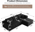 95" Cloud Sectional Couch with L-Shape Chaise, Modern Cloud Couch with Deep Seat - Image 2