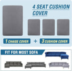 H.VERSAILTEX Sectional Couch Covers 4 Pieces Sofa Seat Cushion Covers L Shape - Image 8