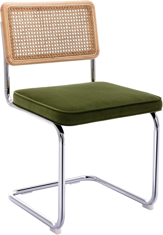 Zesthouse Natural Rattan Dining Chairs Set of 2, Olive Green Modern Kitchen - Image 9