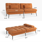 COMHOMA 72″ Futon Sofa Bed, Convertible Fabric Futons Couch - Image 3