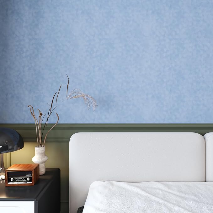 Self Adhesive Velvet Drawer Liner Roll Light Blue Curshed Velvet Wallpaper Peel - Image 4