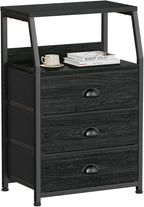 Furnulem Black Night Stand, Small Dresser by Furnulem
