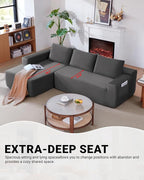 97" Cloud Sectional Couch, Modern Modular Sectional Sofa - Image 5