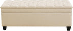 WUTUTUEE 51" Fabric Storage Ottoman Bench, Upholstered Rectangle End of Bed by WUTUTUEE