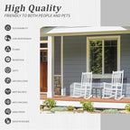 Outvita Outdoor Rocking Chair, Solid Wood High Back Rocker, All Weather Lounge - Image 6