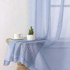 Denim Blue Sheer Curtains 78 Inches Long 2 Panels, Airy Light Filtering Voile - Image 4