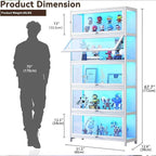 Display Cabinet with Acrylic Glass Doors 67.7'' Tall Curio Cabinet - Image 2