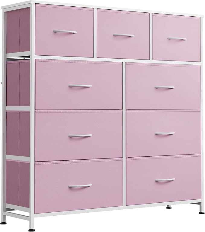 WLIVE 9 Drawer Dresser, Fabric Storage Tower by WLIVE