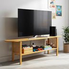 Tiita TV Stand with Storage for TVs up to 65'', Bamboo TV Console Entertainment by TiitaHome