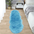 SERISSA 2x6 Fluffy Sky Blue Faux Fur Area Rug by SERISSAHomeDecorCollection