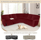 Arfntevss Sectional Recliner Couch Covers Velvet Washable Corner Sectional Sofa - Image 3