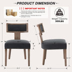 HNY Mid Century Modern Dining Chairs Set of 4, Farmhouse Linen Fabric - Image 2