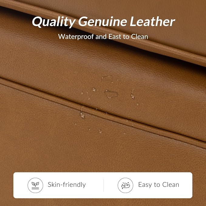 60" Wide Genuine Leather Chesterfield Loveseat, 2 Seat Leather Sofa - Image 6