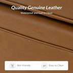60" Wide Genuine Leather Chesterfield Loveseat, 2 Seat Leather Sofa - Image 6