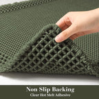 RESARE Waffle Bath Mat for Bathroom, Non Slip Bathroom Rugs 17"x24" Green | - Image 4
