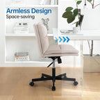 EMIAH Criss Cross Chair with Wheels Home Office Desk Chairs PU-Padded Vanity - Image 5