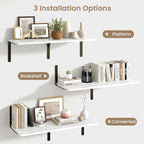 Fun Memories Floating Shelves for Wall, 12 Inch Deep Floating Shelves Set of 2 - Image 6