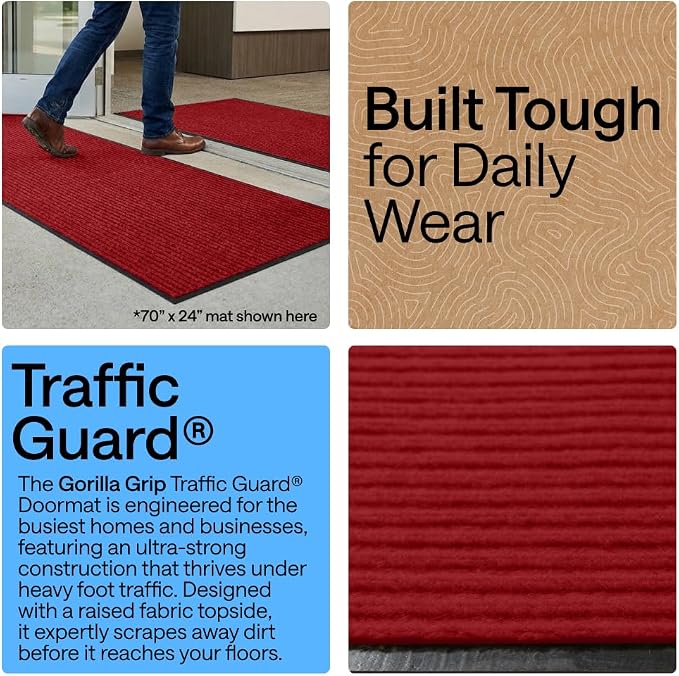 GORILLA GRIP Waterproof Traffic Guard Door Mat, Indoor and Outdoor Heavy Duty - Image 3