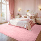 6x9 Fluffy Shag Area Rugs for Living Room Bedroom: Soft Plush Carpet Pink | - Image 2