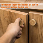 ANPHSIN 24 Pack Boho Rattan Cabinet Dresser Knobs- Durable Beech Wood Drawer - Image 4