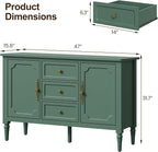 FansaFurn Green Storage Cabinet, Mid-Century Buffet Cabinet - Image 2