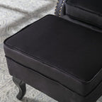 Mid Century Modern Accent Chair Upholstered Armchair Comfy Velvet Tufted - Image 5