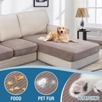 H.VERSAILTEX Velvet Stretch Sectional Couch Covers 4 Pieces Sofa Seat Cushion - Image 3
