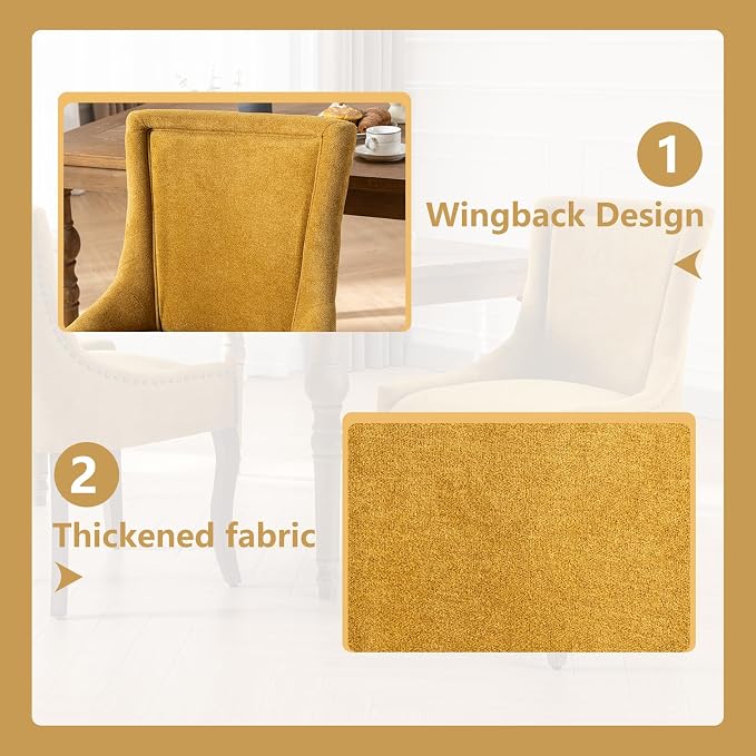 Modern Dining Chairs Set of 2, High Back Dining Chairs Side Chairs - Image 5