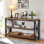 FATORRI Console Table for Entryway, Wood Sofa Table, Rustic Hallway Tables - Image 2