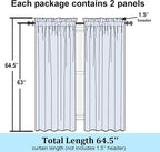Simplebrand Cream Sheer Curtains 63 Inch Length 2 Panels, Rod Pocket Solid - Image 8