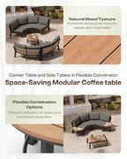 Outdoor Patio Sectional Modular Sofa, Aluminum 1 Piece Curved Patio Couch - Image 6
