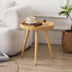 Round Side Table, Boho Circle End Table Coffee Table - Image 2