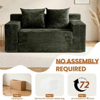 Loveseat Sofa Bed, Convertible Silky Velvet 5-in-1 Foldable Boneless Sleeper - Image 8