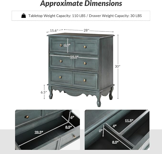 HULALA HOME 3-Drawer Nightstand - Image 2