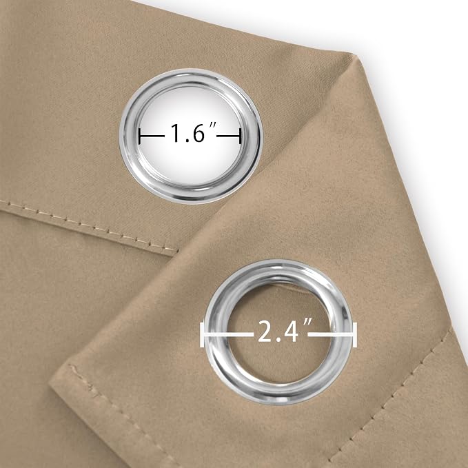 Natural Blackout Curtains 42 x 54 Inch Length Set of 2 Panels Grommet Bedroom - Image 5