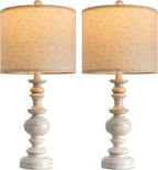 BOBOMOMO 24" Farmhouse Resin Table Lamp Set of 2, Vintage Lamps - Image 9