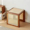 Bohemian Rattan Solid Wood Side Table Bedside Tables Decorative Table Night by Unknown