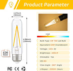 Dimmable E26 T30 T10 LED Bulb Long Tube Light Bulb 4W, Type T Tubular Light - Image 4
