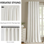 MIULEE White Velvet Curtains 52x84 inches Luxury Room Darkening Curtains | - Image 2