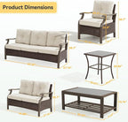 Outdoor Patio Furniture Set, 6 Pieces Outdoor Conversation Sets - Image 2
