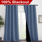 NICETOWN Insulated 100% Blackout Curtains, Noise Reducing Performance Drapes - Image 2