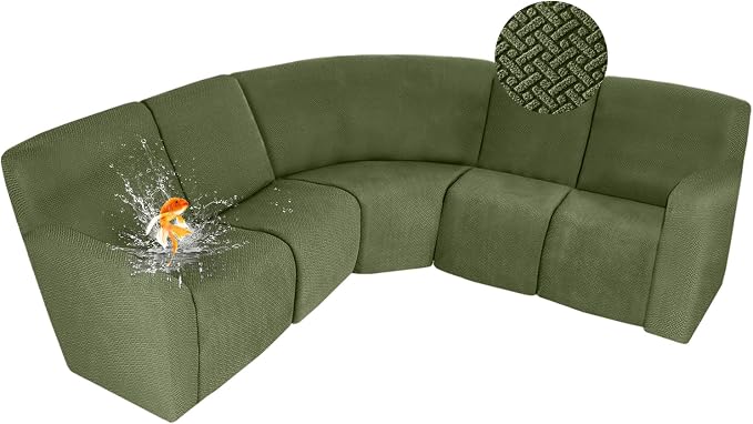 ALIECOM 100% Waterproof Recliner Sectional Couch Covers L Shape Stretch Corner by ALIECOM