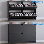 BORNOON Shoe Cabinet with 4 Flip Drawers, Narrow Hidden Shoe Storage Cabinet - Image 5